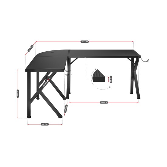 Huzaro Hero 6.3 Gaming Desk Black