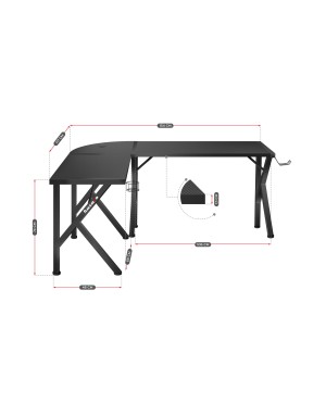 Huzaro Hero 6.3 Gaming Desk Black