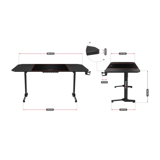 Huzaro Hero 4.7 Gaming Desk Black