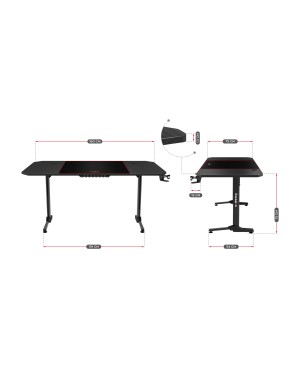 Huzaro Hero 4.7 Gaming Desk Black