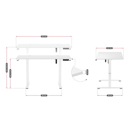 Huzaro Hero 8.2 White electric desk