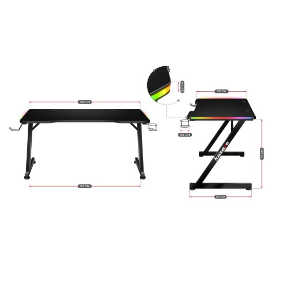 Huzaro Hero 2.5 RGB LED gaming desk