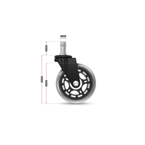 Casters 2.0 Black seat castors