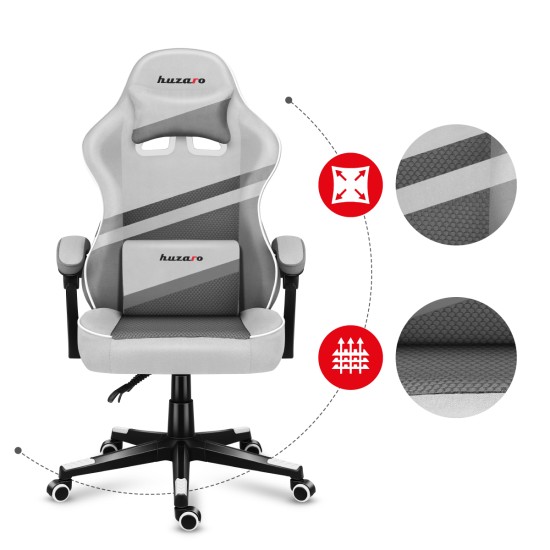 HUZARO FORCE 4.4 White Mesh Gaming Chair