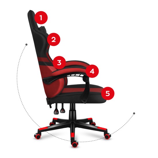 HUZARO FORCE 4.4 Red Mesh Gaming Chair