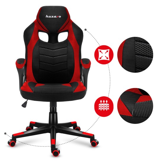 HUZARO FORCE 2.5 Red Mesh Gaming Chair