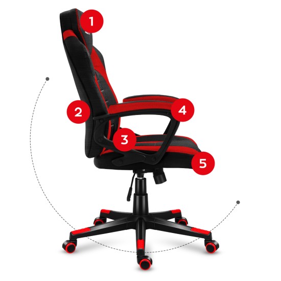 HUZARO FORCE 2.5 Red Mesh Gaming Chair