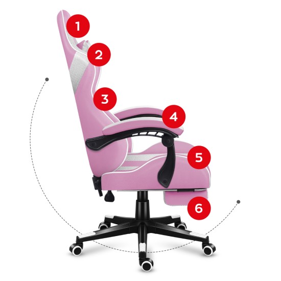 Huzaro Force 4.7 Pink Mesh gaming chair