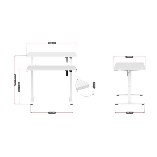 Huzaro Hero 7.9 White electric desk