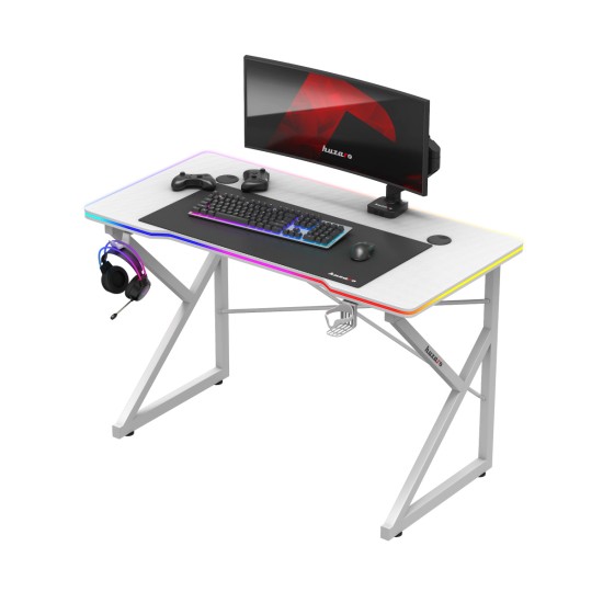 Hero 1.7 RGB White gaming desk