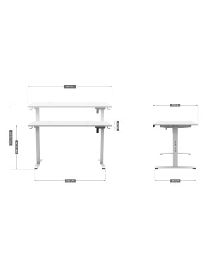 Electric desk 140 x 70 cm Mark Adler Leader 7.4 White