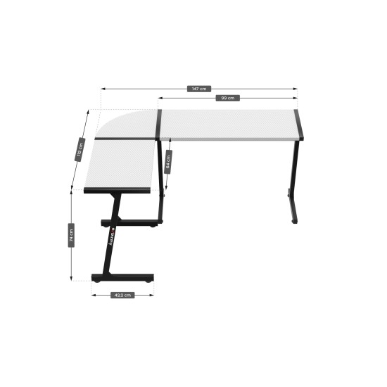 Huzaro Hero 6.0 White Gaming Desk