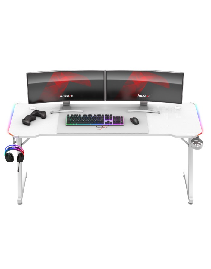 Huzaro Hero 4.8 RGB White gaming desk