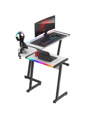 HUZARO Hero 6.0 White RGB LED Gaming Desk