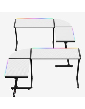 HUZARO Hero 6.0 White RGB LED Gaming Desk