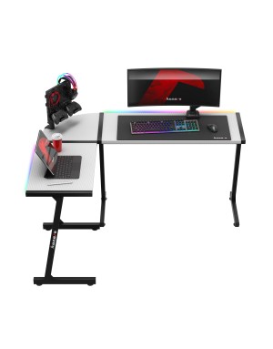 HUZARO Hero 6.0 White RGB LED Gaming Desk