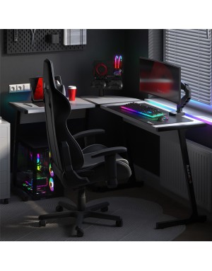 HUZARO Hero 6.0 White RGB LED Gaming Desk