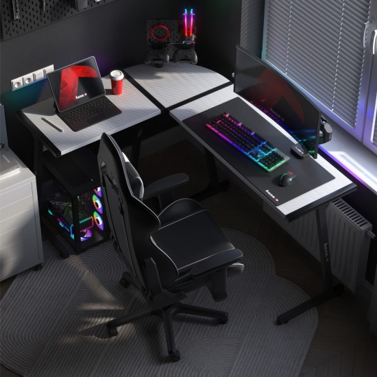 HUZARO Hero 6.0 White RGB LED Gaming Desk