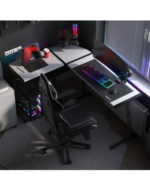 HUZARO Hero 6.0 White RGB LED Gaming Desk