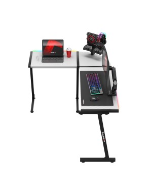 HUZARO Hero 6.0 White RGB LED Gaming Desk