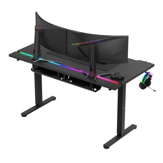 Huzaro Hero 8.7 RGB LED Electric Desk Black