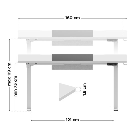 Mark Adler Leader 9.3 White electric desk