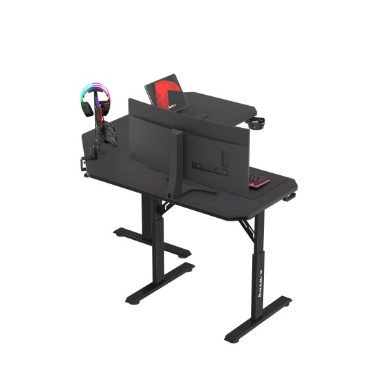 Huzaro Hero 7.3 Black corner desk with height adjustment