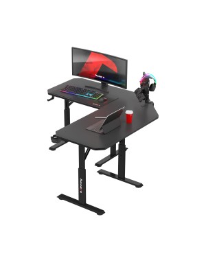 Huzaro Hero 7.3 Black corner desk with height adjustment