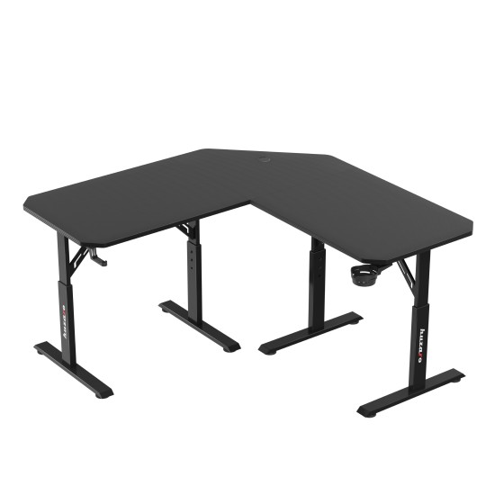Huzaro Hero 7.3 Black corner desk with height adjustment