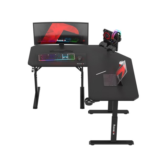Huzaro Hero 7.3 Black corner desk with height adjustment
