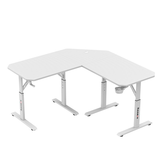 Huzaro Hero 7.3 White corner desk with height adjustment