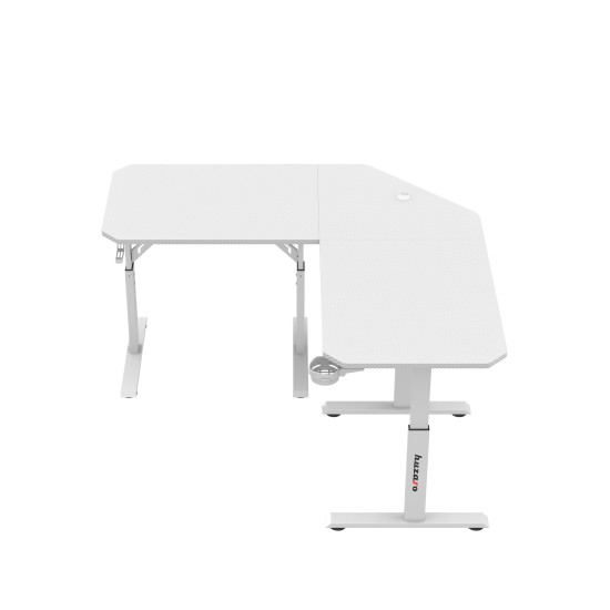 Huzaro Hero 7.3 White corner desk with height adjustment