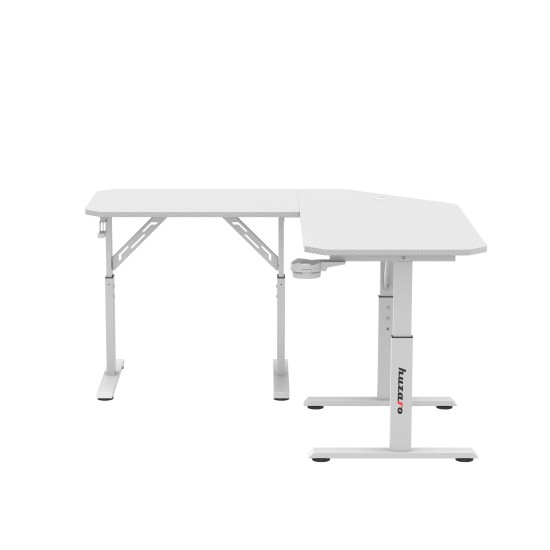 Huzaro Hero 7.3 White corner desk with height adjustment