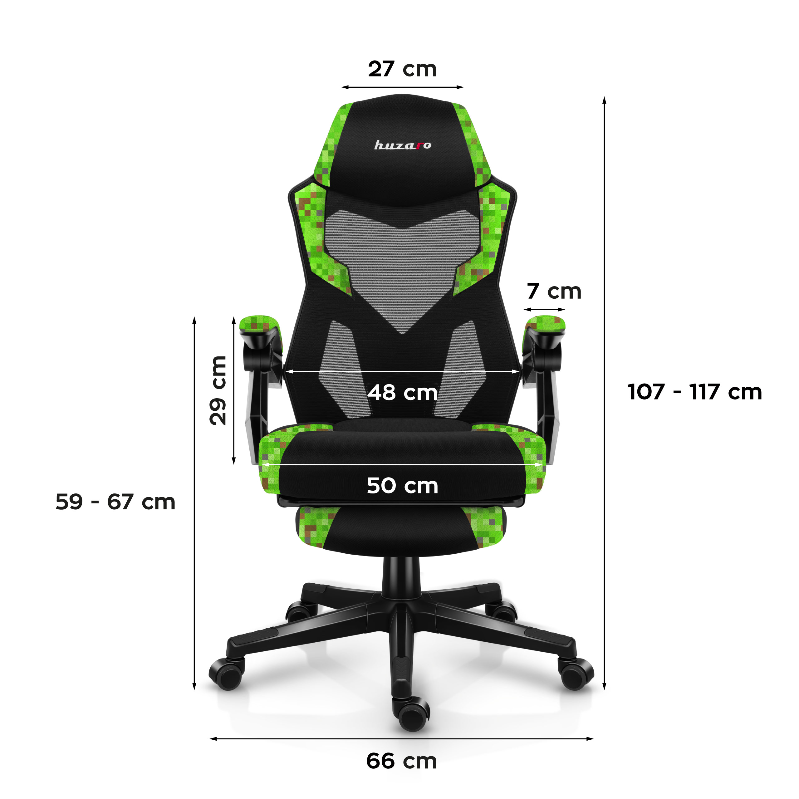 Dimensions of the Huzaro Force 7.6 Grey chair
