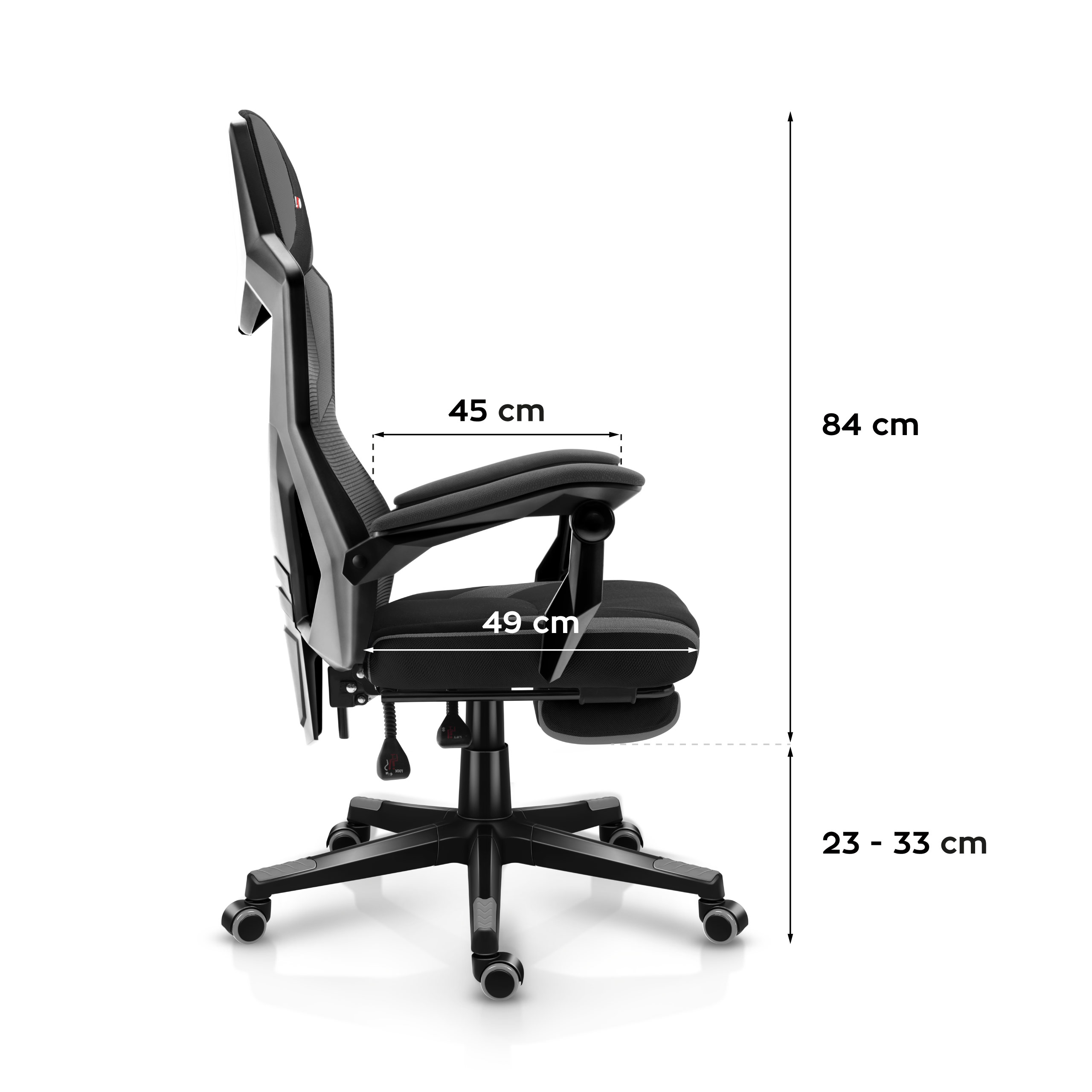 Close-ups of the Huzaro Force 7.6 Grey chair