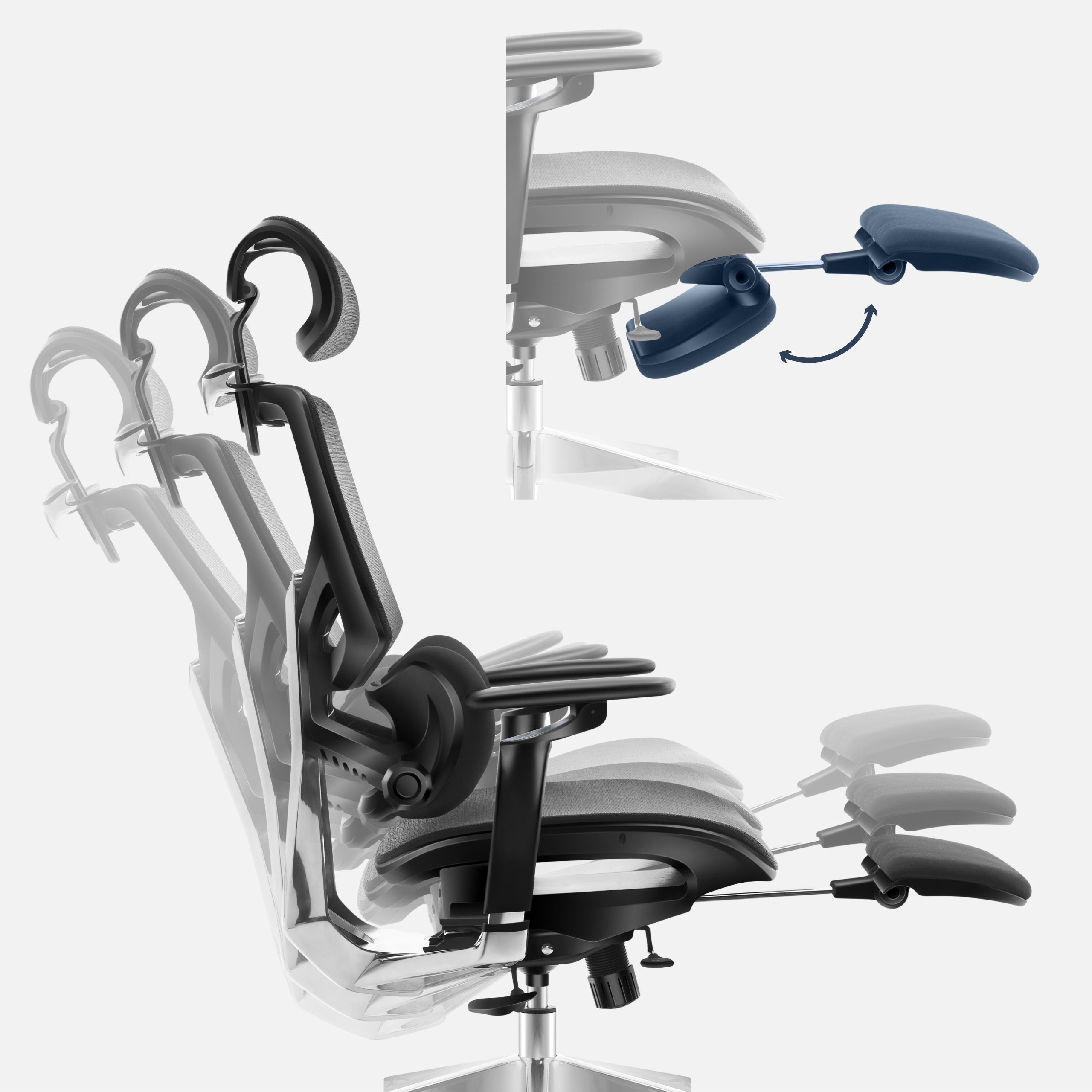 Prawy bok fotela biurowego Mark Adler Expert 9.5