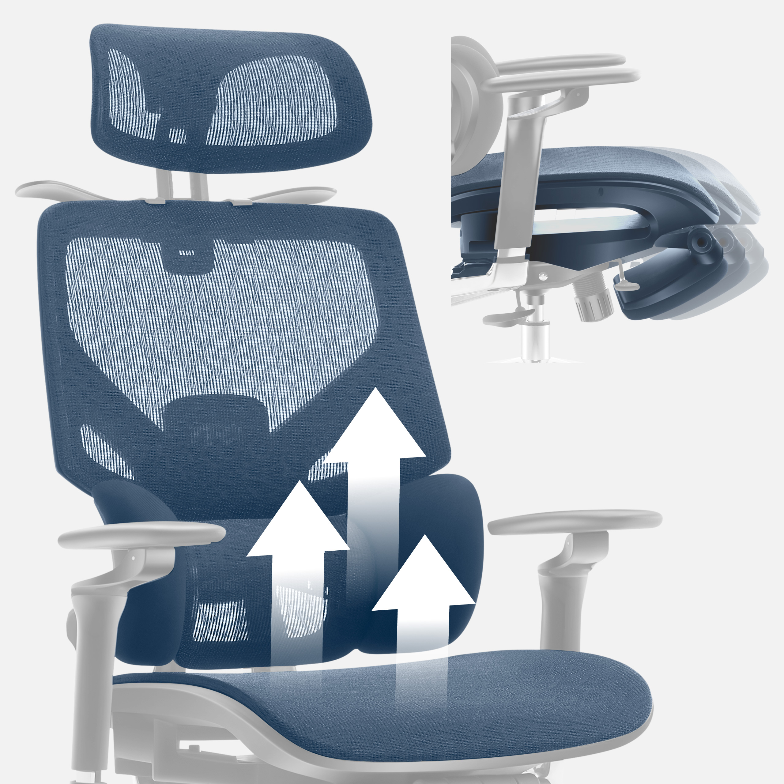 Regulowana wysokość oparcia w fotelu Mark Adler