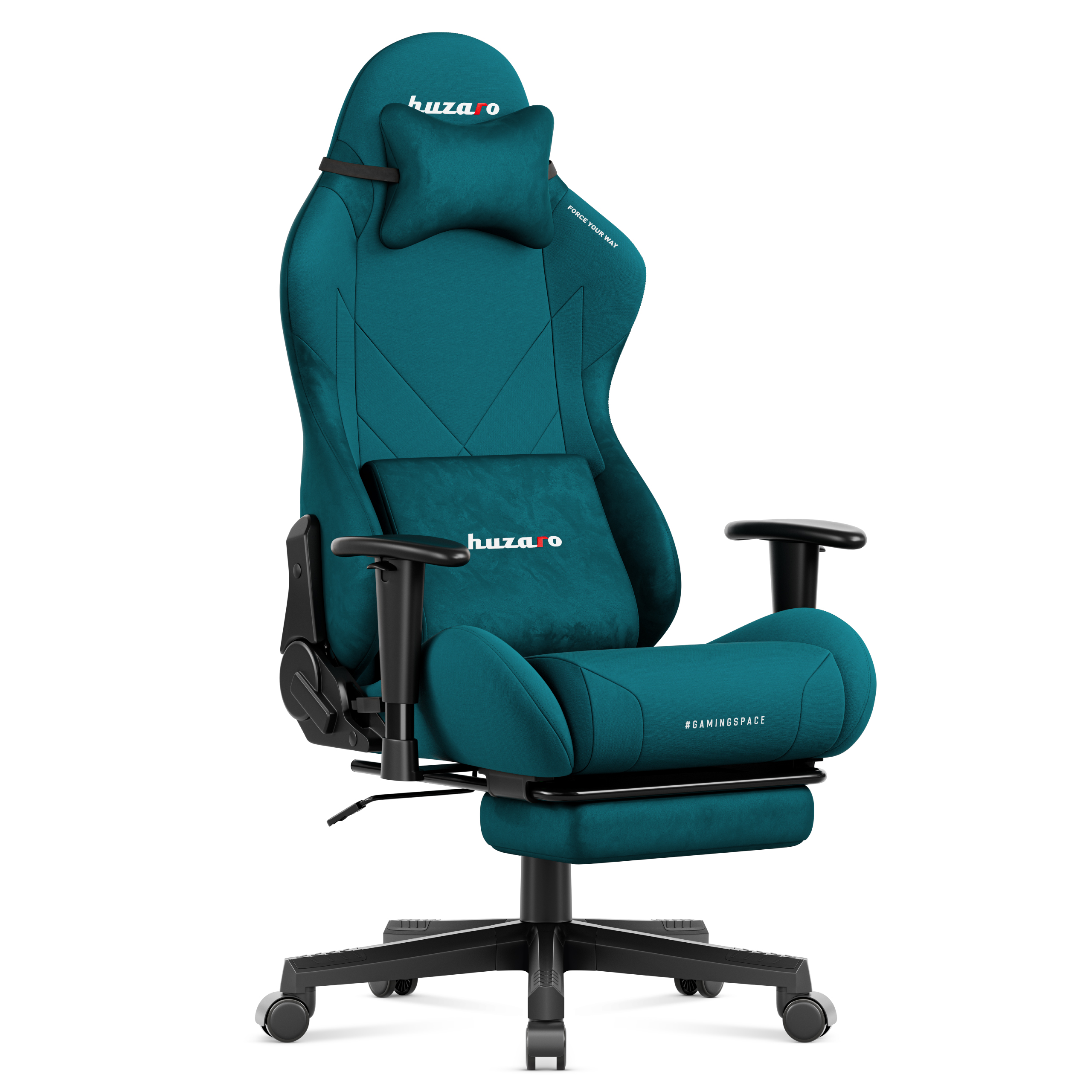 Left angle of the Huzaro Force 7.6 Grey gaming chair