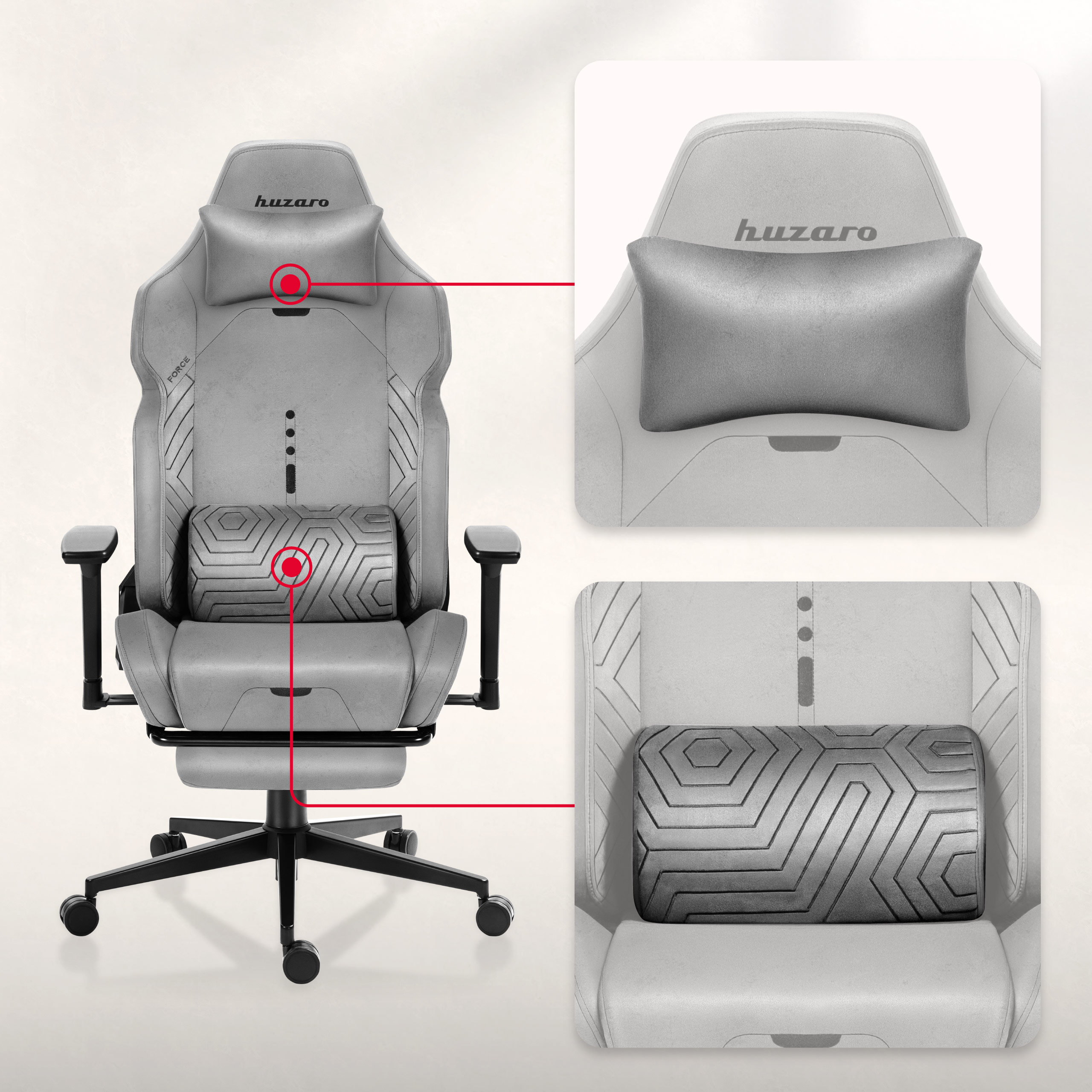 Wheels of the Huzaro Force 7.6 grey chair
