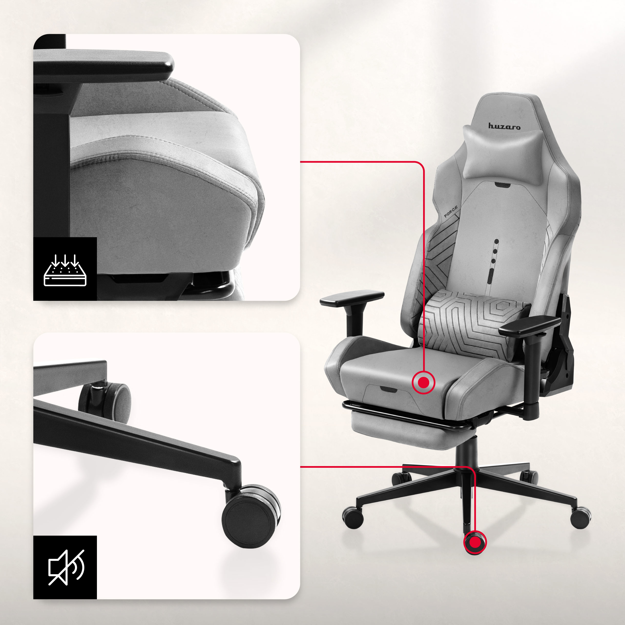 Molded foam technology Huzaro Force 7.6 Grey
