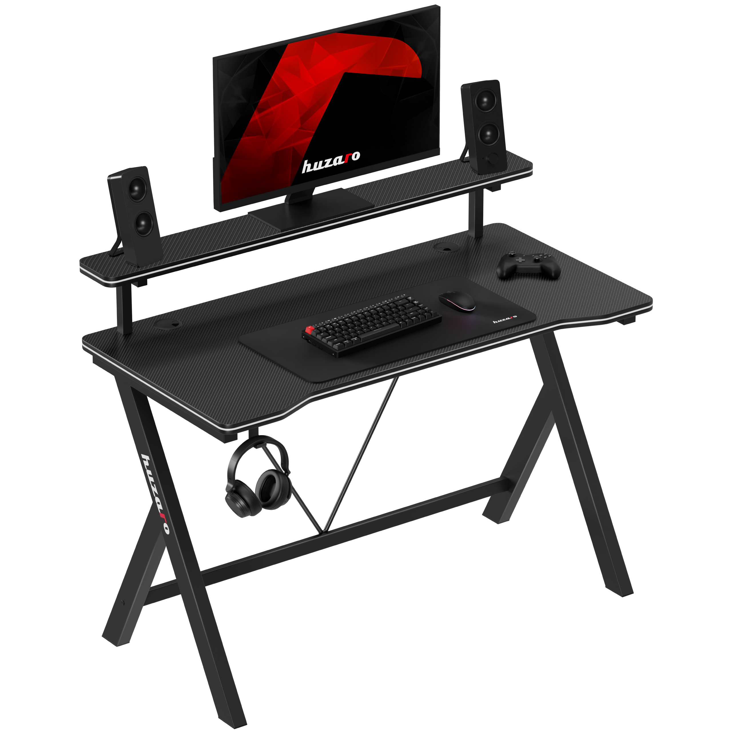 Mark Adler Leader 1.5 electric desk with computer peripherals on the desktop