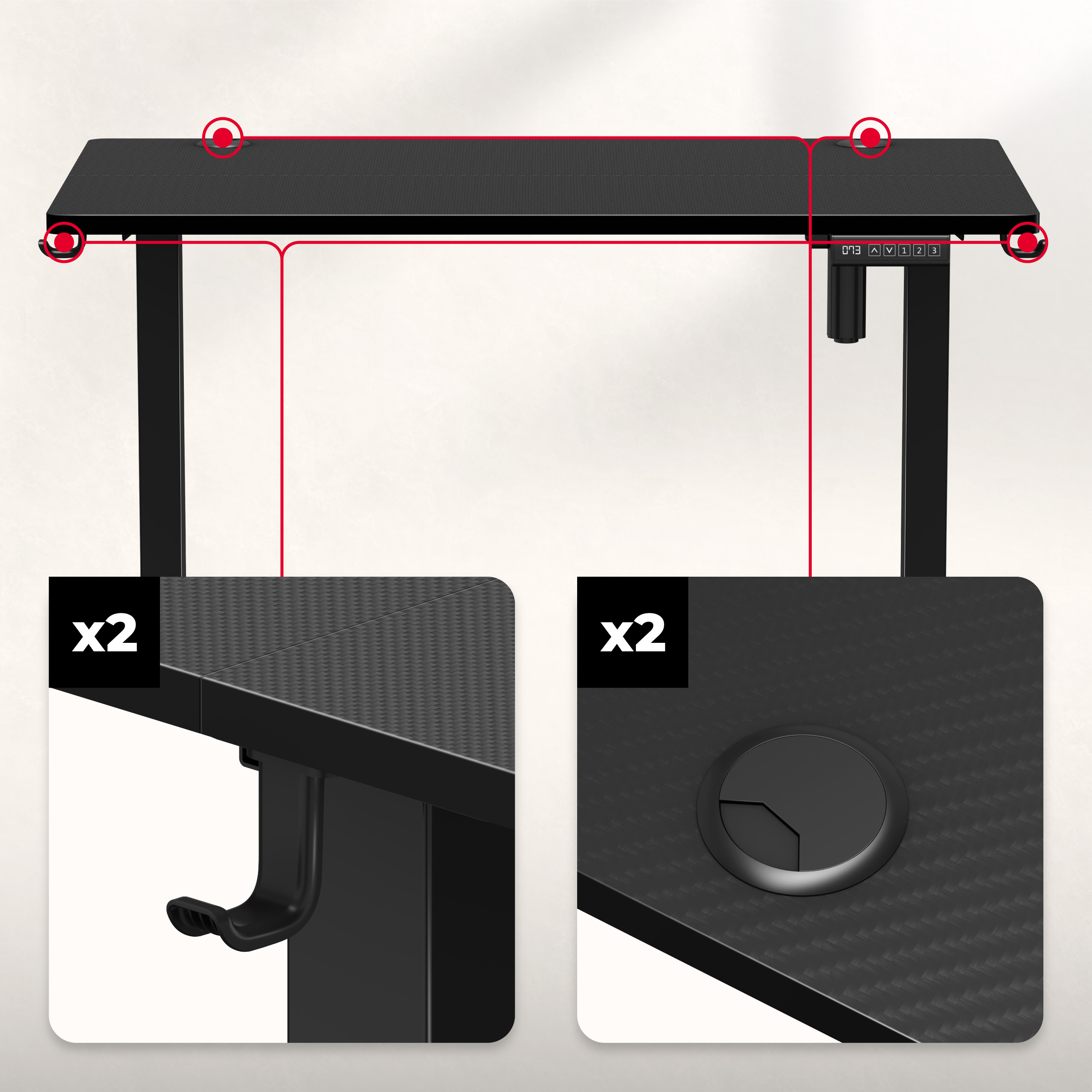 Inlets on Both Sides of the Desk Hero 7.9