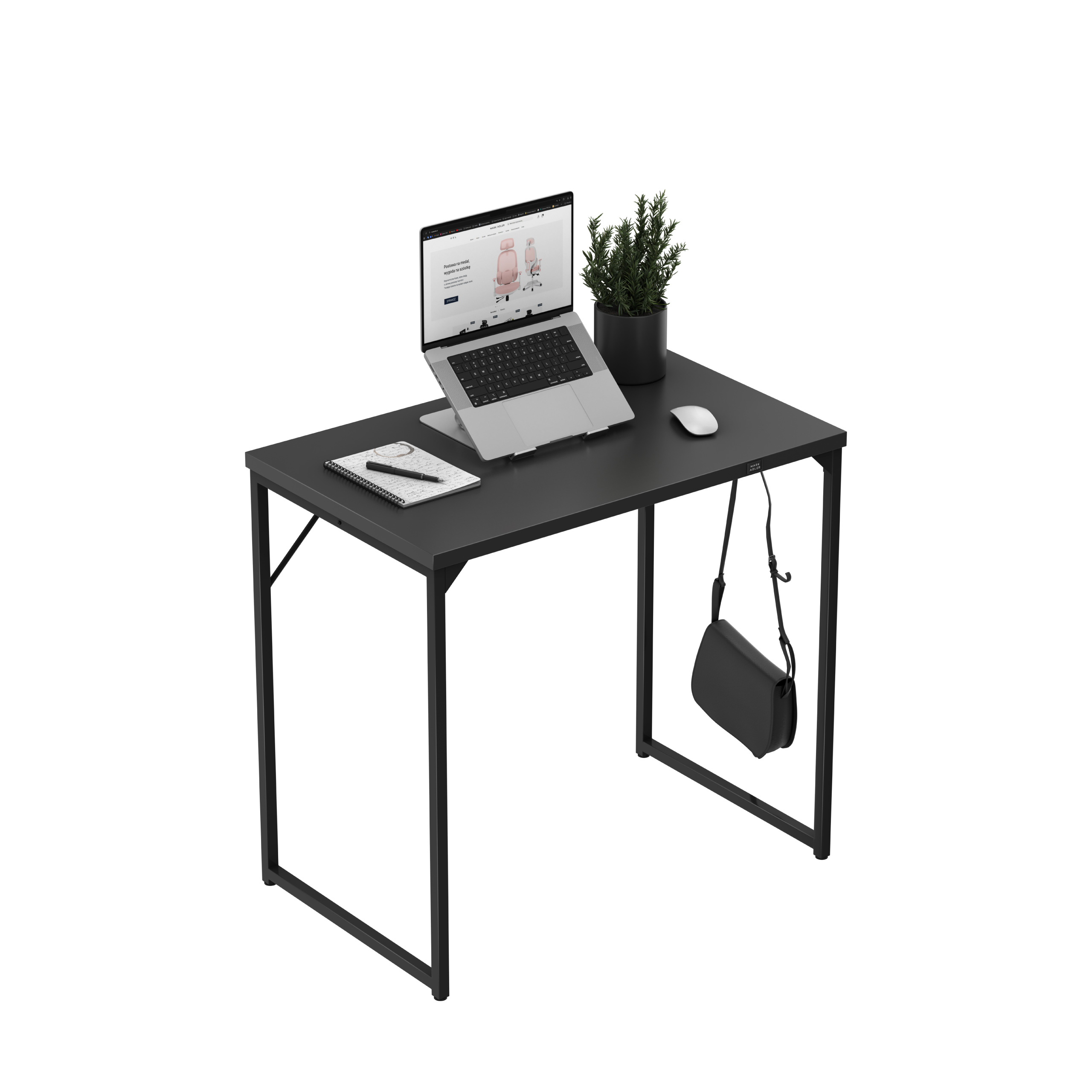 Mark Adler Leader 1.5 electric desk with computer peripherals on the desktop