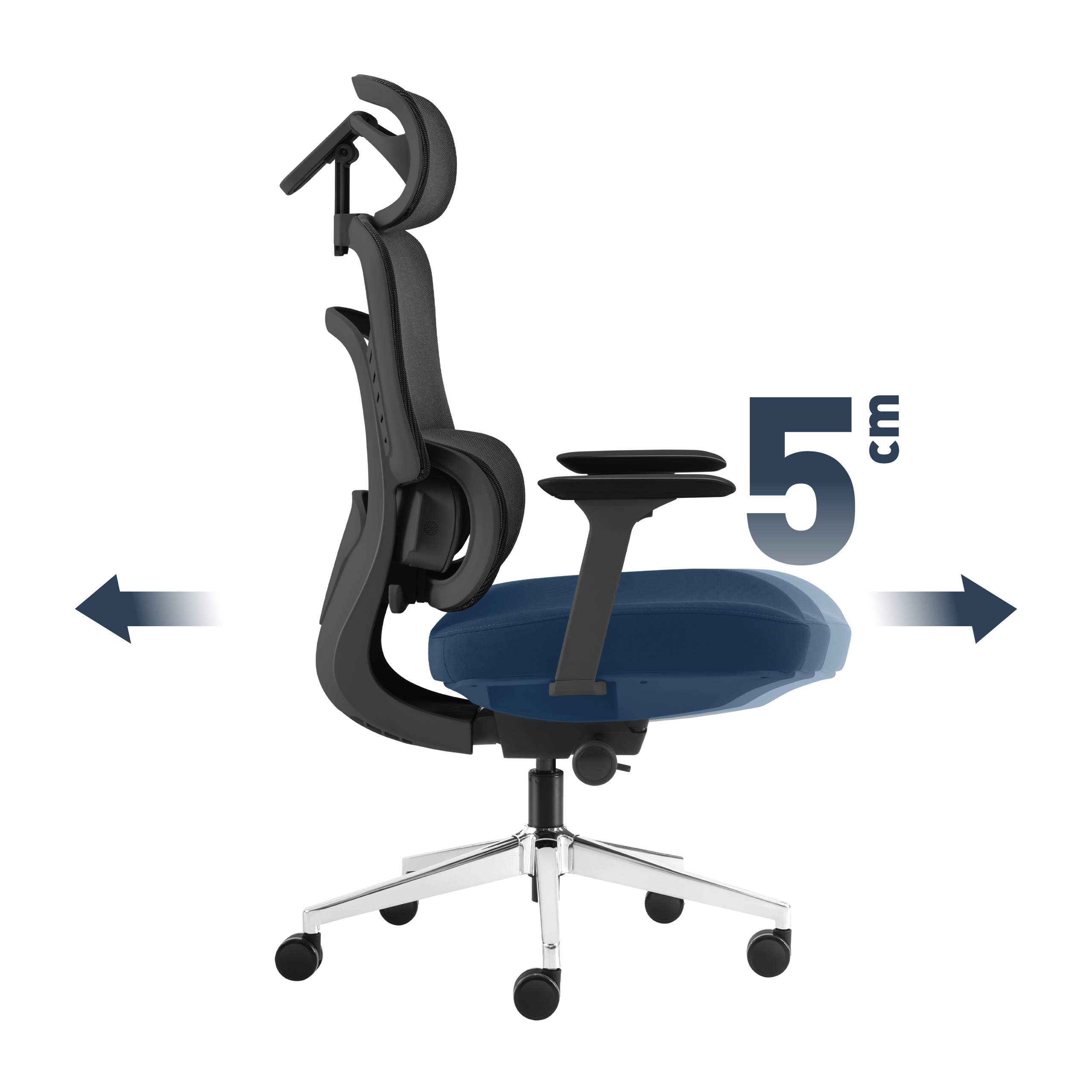 Verstellung der Rückenlehne im Stuhl Mark Adler Expert 9.5
