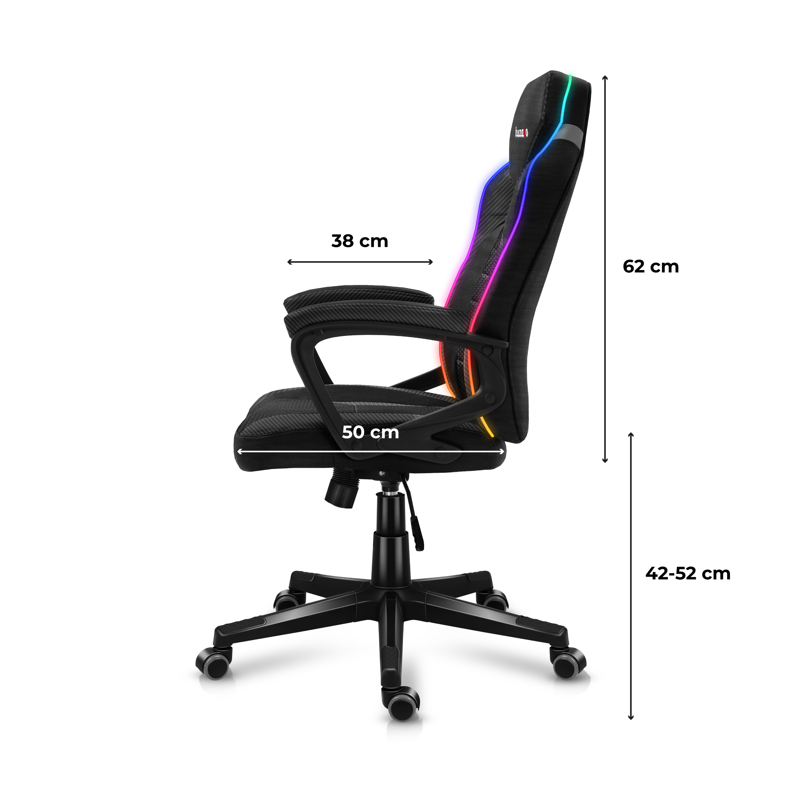 Zbliżenia fotela Huzaro Force 2.5 RGB Carbon