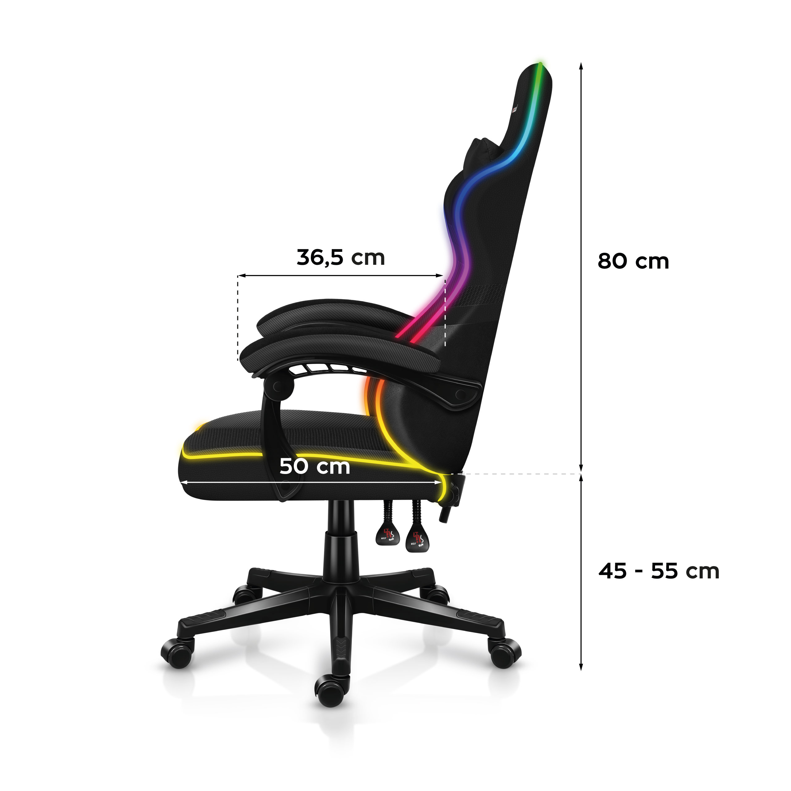 Close-up of Force 4.4 white mesh gaming chair