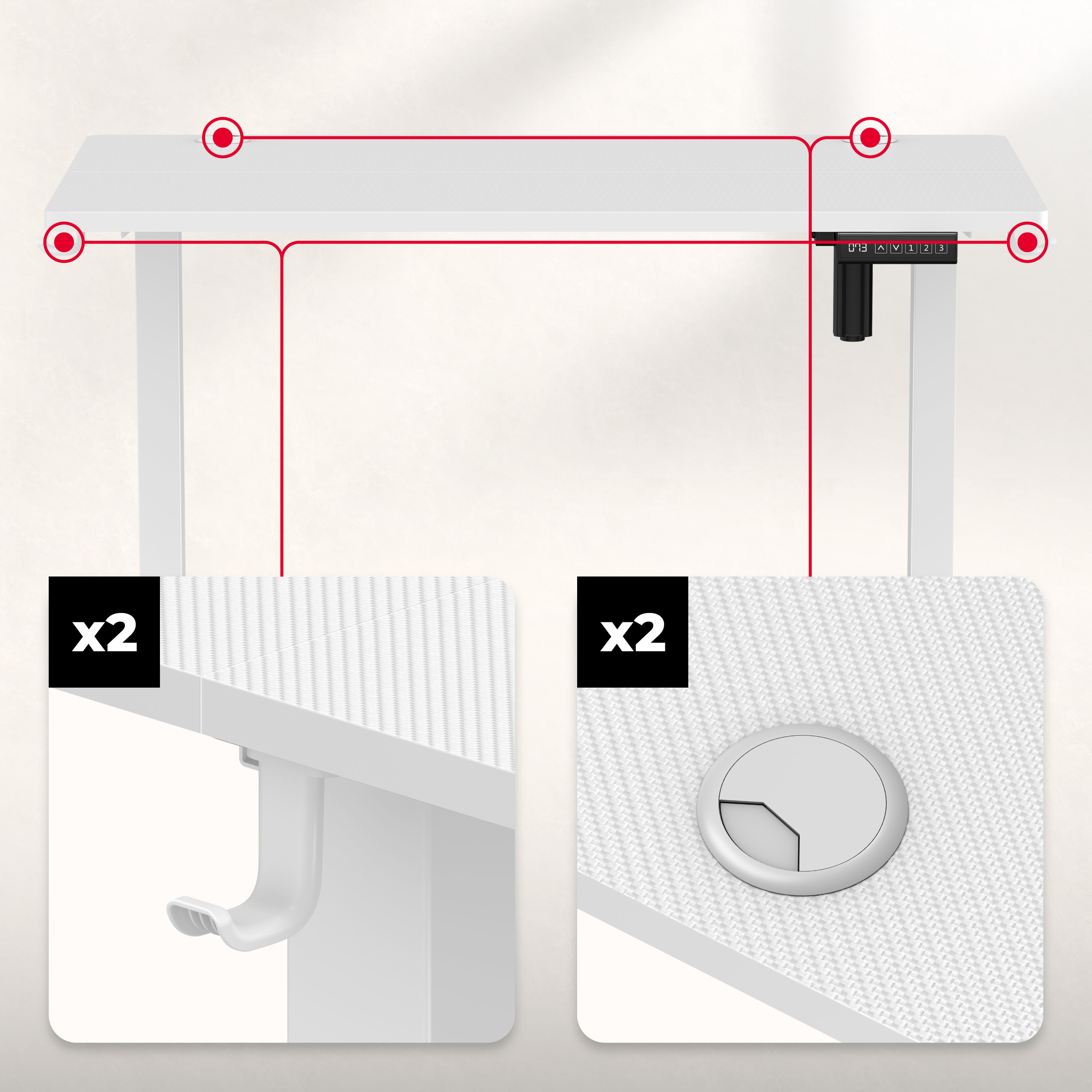 Inlets on Both Sides of the Desk Hero 7.9