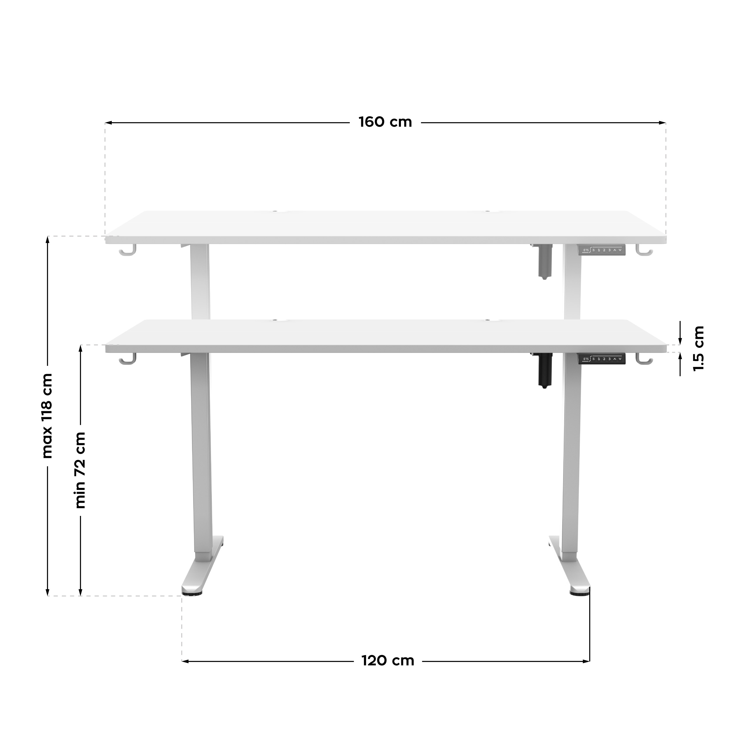 Wymiary biurka Leader 7.6